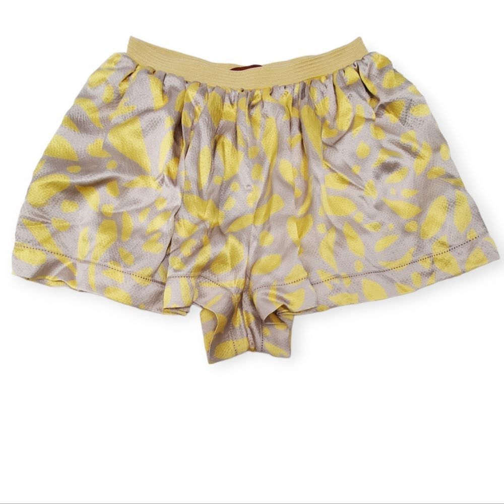 Missoni Silk Yellow High-Rise Wide-Leg Shorts - Picture 1 of 9